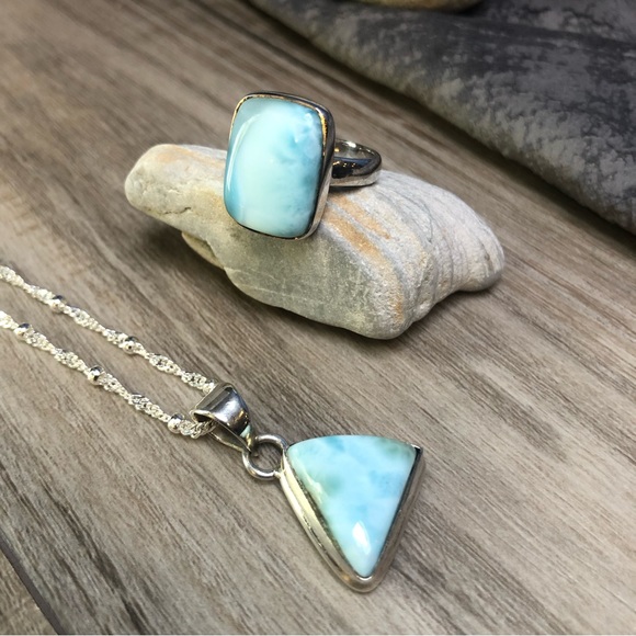 Larimar Sterling Silver Set - Picture 8 of 14